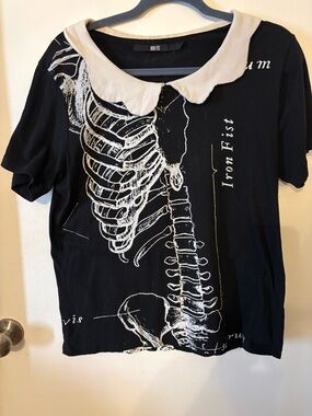 Iron Fist Black Top with White Neck Trim